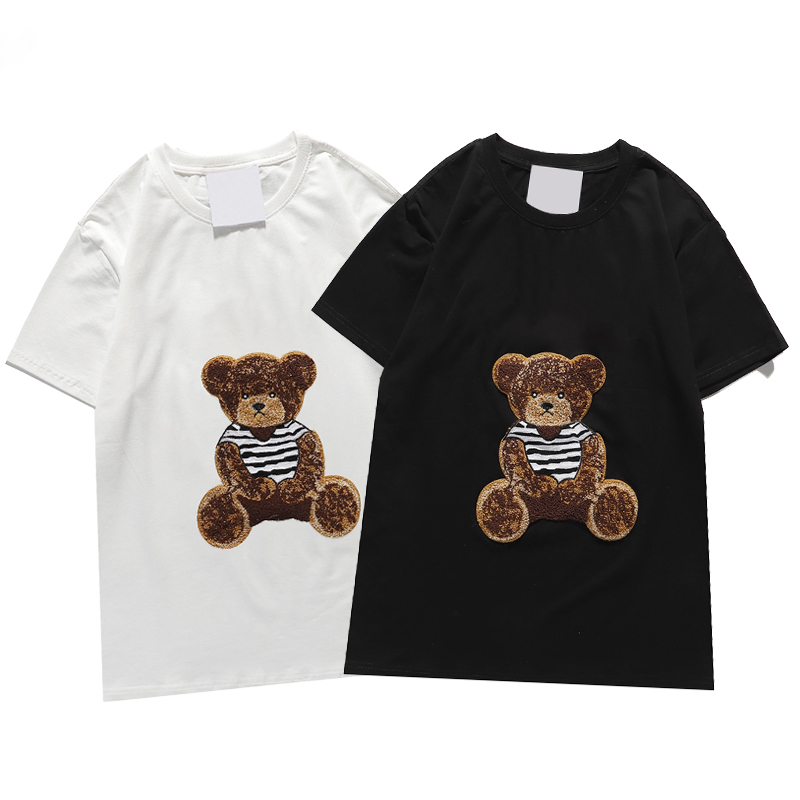 

2021 Men's T-Shirts Mens Summer Fishion Printing Tees Women's Tshirt Embroidered Letters Casual Breathable 2 Colors Size -2xl, White