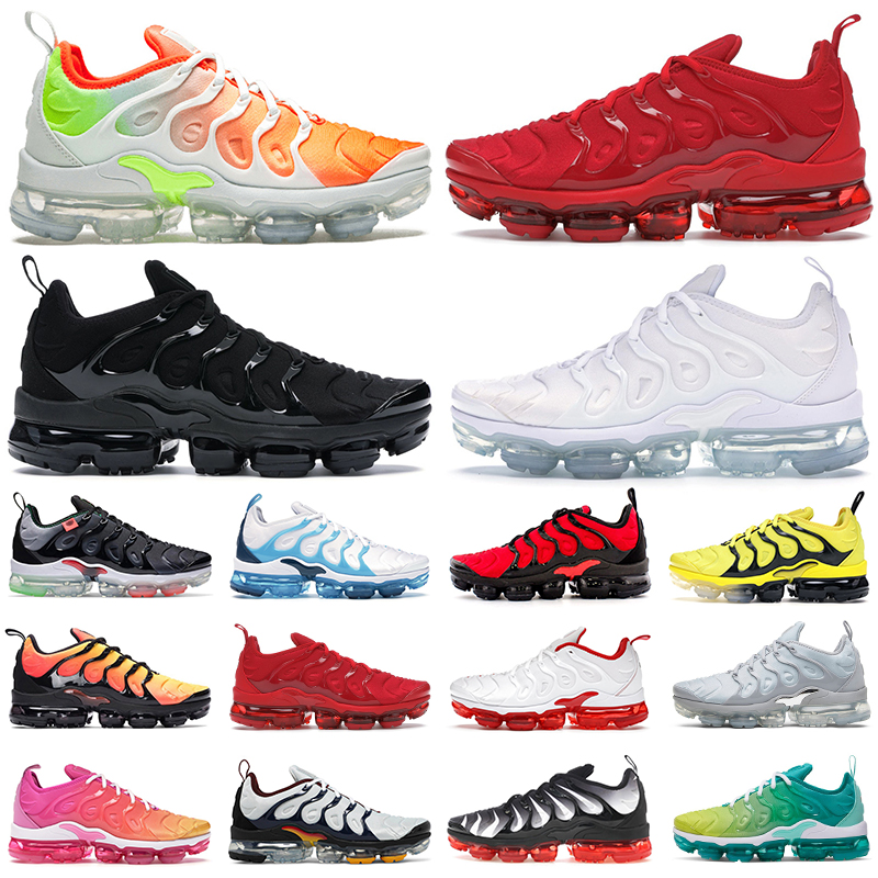 

men women tn plus running shoes Triple Black white Psychic Pink Pure Platinum Summer Gradient Sunset Be true mens trainers outdoor sports sneakers, 18