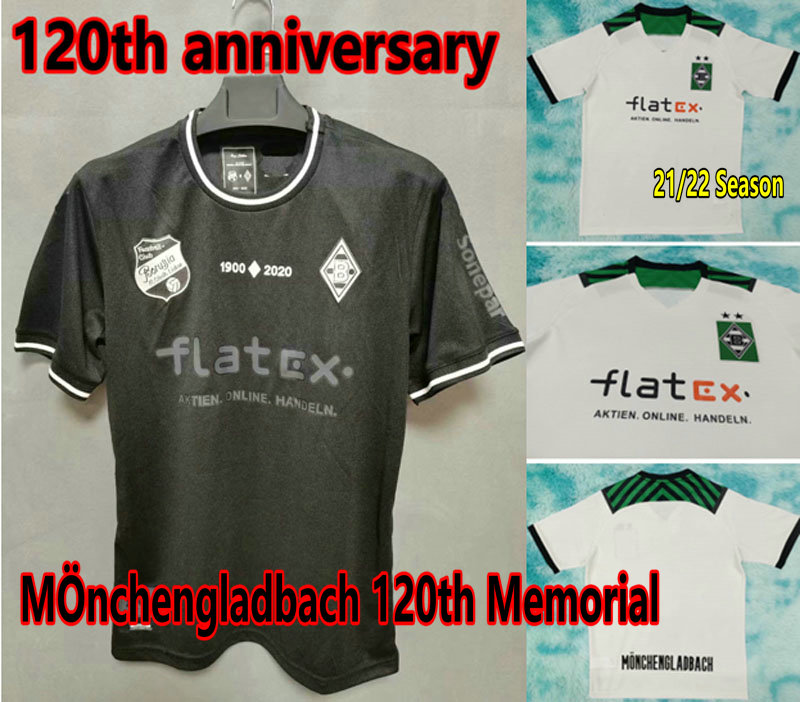 

21 22 Mönchengladbach soccer jerseys Gladbach 120th jersey 2021 Monchengladbach THURAM LAINER PLEA STINDL ZAKARIA Football shirt home away uniforms, 21/22 home + patch