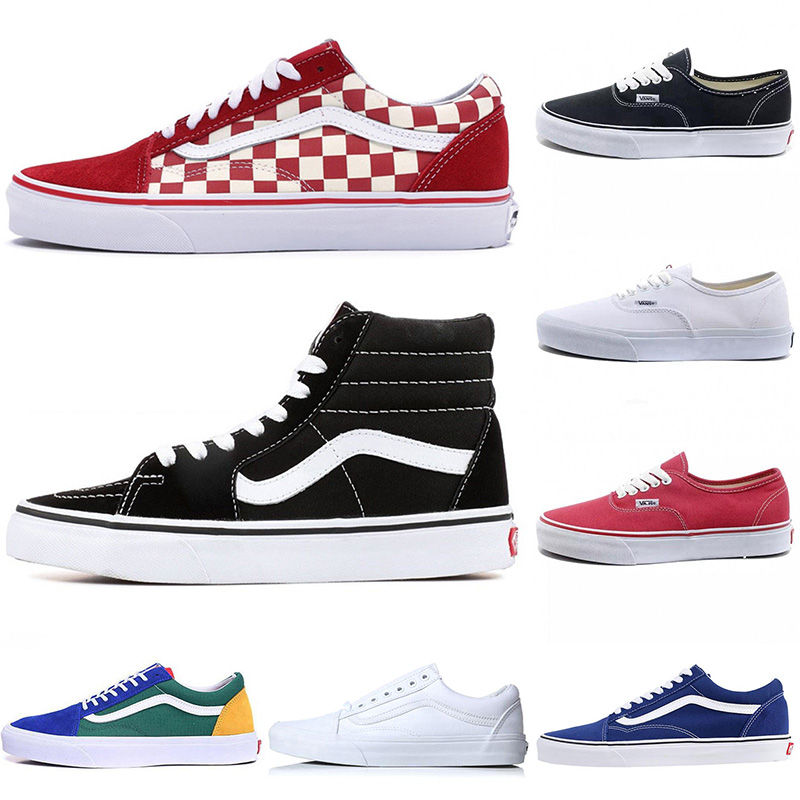 

2021 Arrival Canvas Running Shoes Van Men Women Skateboard Off The Wall Old Skool Fear Of God Triple Black Lattice Platform Trainers Sneakers