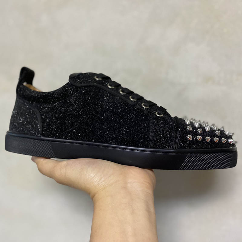 Sneakers de concepteur de fond rouge Femmes Hommes Chaussures Junior Spikes FLA Taille 35-45 Modèle HA03