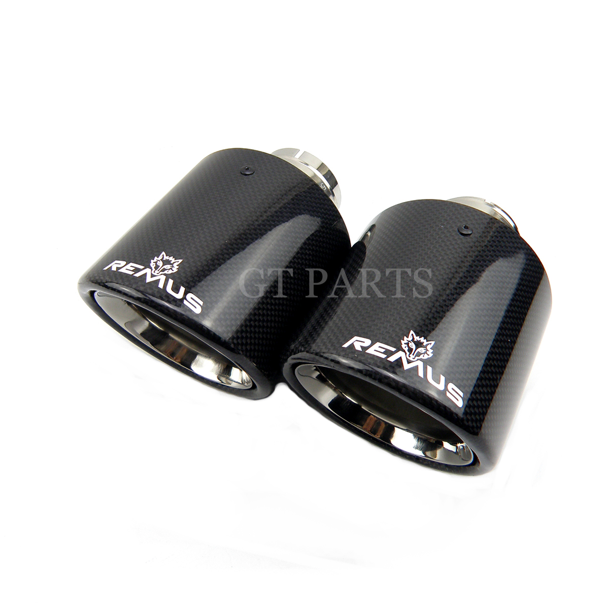 

Car Universal Curly Edge Remus Sport Glossy Carbon Fiber Exhaust Muffler Tips with Expand Outlet for BMW AUDI GOLF MAZDA Land Rover JAGUAR