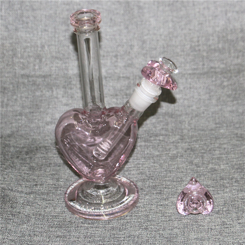 

Glass Water Pipes heart shape Smoke Pipe Bong Oil Rigs Hookah Dab Rig bongs with heart bowls ash catcher nectar collector