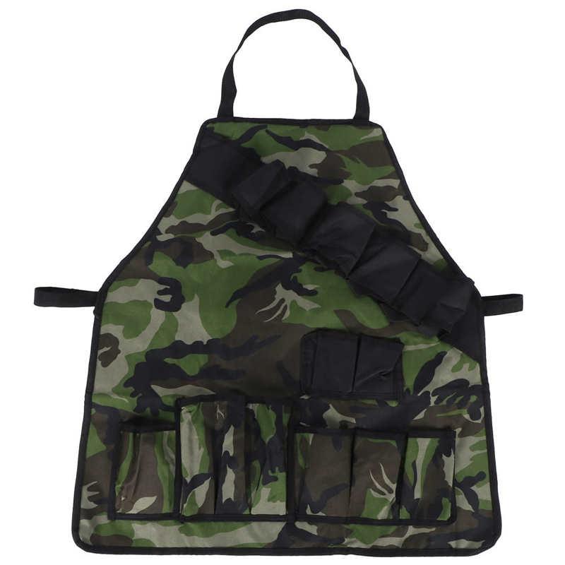 

Oxford Fabric Multi-Pockets Apron Camouflage Picnic Barbecue Aprons Waterproof BBQ Accessory