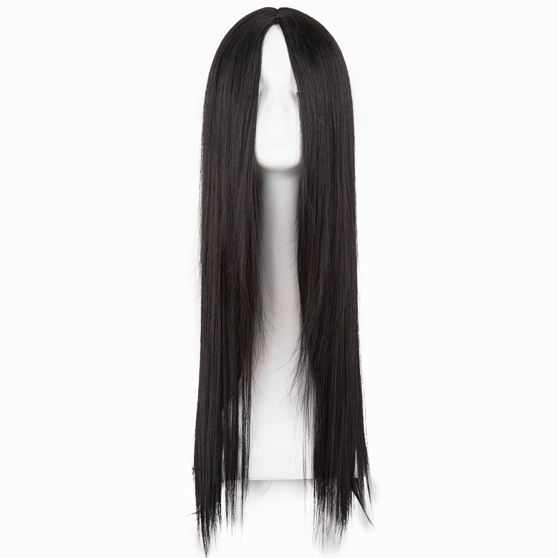 Costume Accessories Black Wig Fei-Show Synthetic Heat Resistant Long Straight Middle Part Line Costume Cosplay Hair 26 Inches Salon Party Ha-image-751015868
