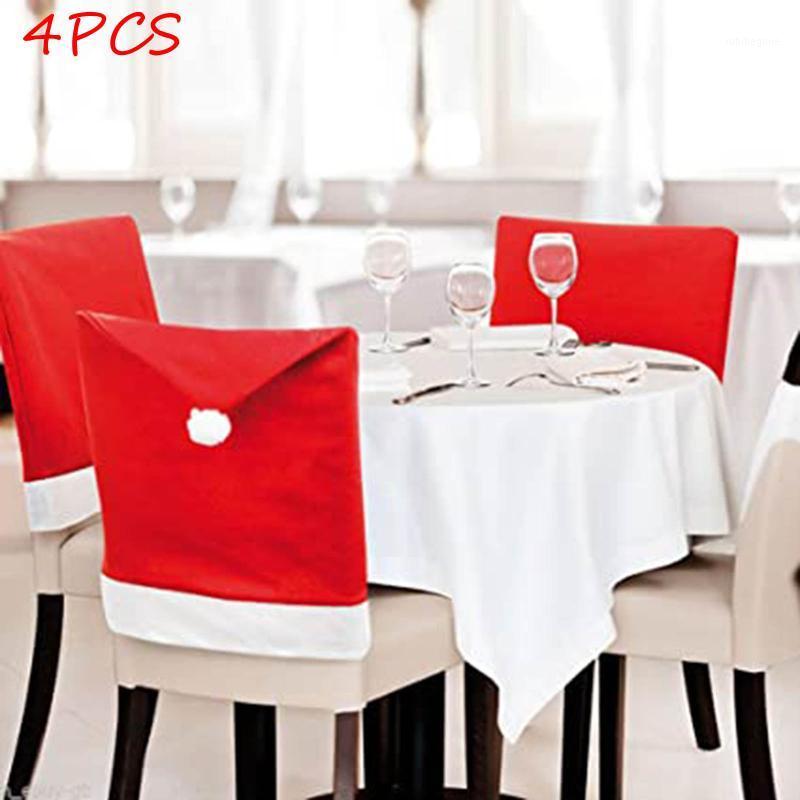 

1/4pcs Non-woven Christmas Chair Set Fiber Slipcovers Stretch Removable Dining Seat Covers El Banquet