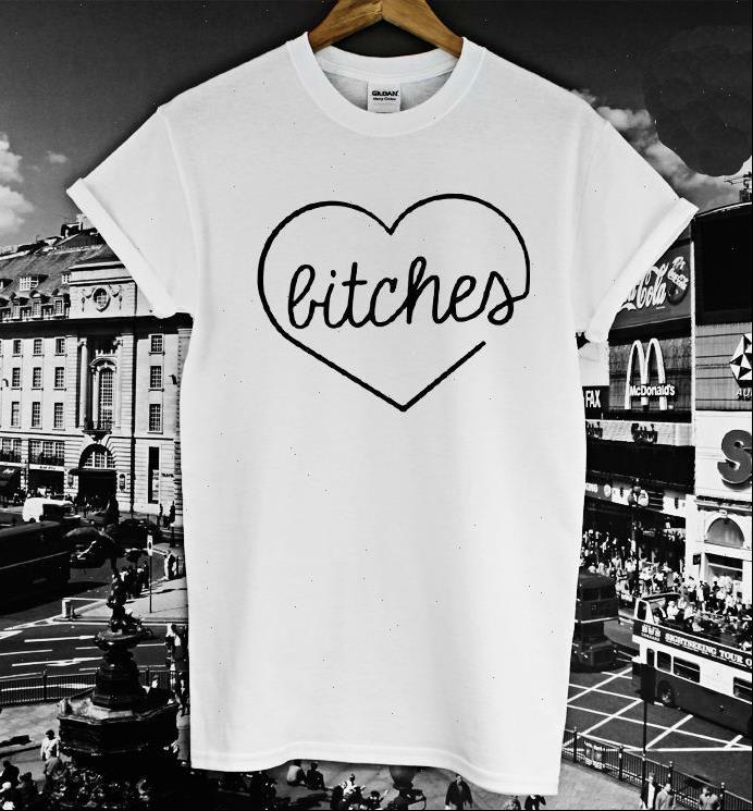 

women bitches letters print t shirt cotton casual funny for lady gray white tee hipster z 229