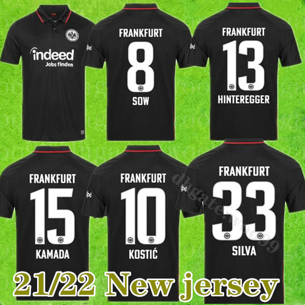 

21 22 Eintracht Frankfurt soccer jerseys 2021 2022 Die Adler SOW SILVA KOSTIC JOVIC football uniform Men HASEBE KAMADA jersey HINTEREGGER maill, Black;yellow