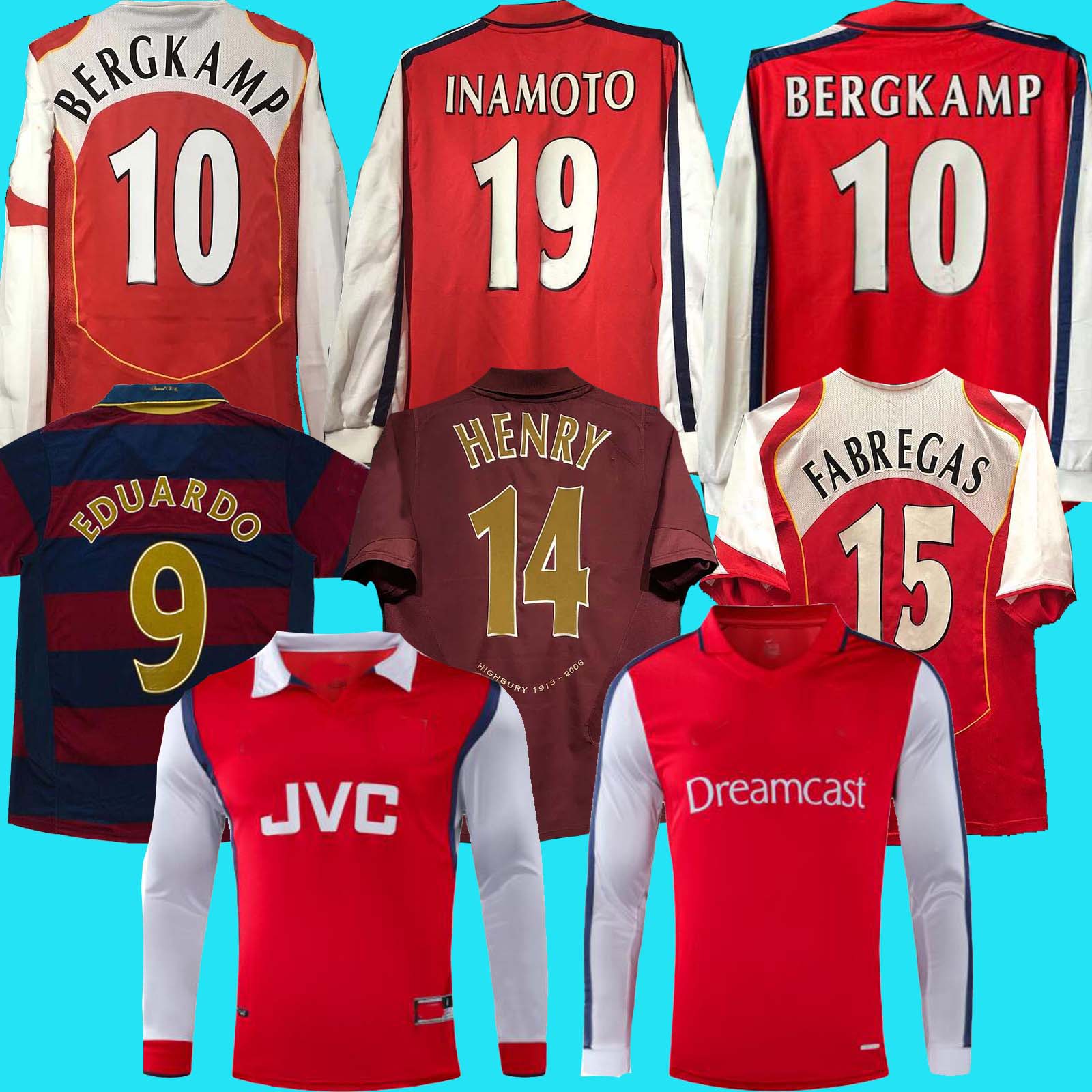 

HIGHBURY HOME FOOTBALLJERSEY SOCCER PIRES HENRY REYES JERSEY 05 06 98 99 BERGKAMP 94 95 ADAMS Persie 96 97 Galla 86 87 89 Long sleeve Retro, 94/95 home
