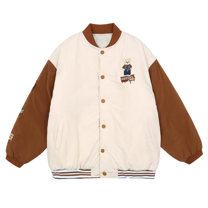 

Men' Jackets LACIBLE Vintage Bear Embroidery Varsity Winter Coat Men Women Streetwear Jacket 2021 Harajuku, Blue