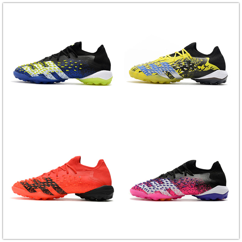 

2021 World Cup PREDATOR FREAK + TF LOW HEEL Mens Football Shoes Nemeziz Messi Tango Indoor Neymar Soccer Cleats ShoeBoots Calcio Chuteiras, Color 1