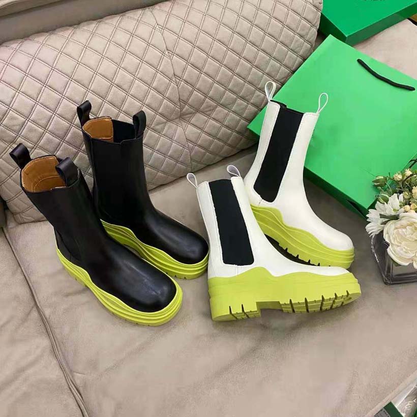 

Fashion Designer Boots Ankle boot Martin Chaelsea Booties Brown Cowhide Lining Green Box Packaging Thick Bottom Height 5.5 cm Luxury Shoes, #28