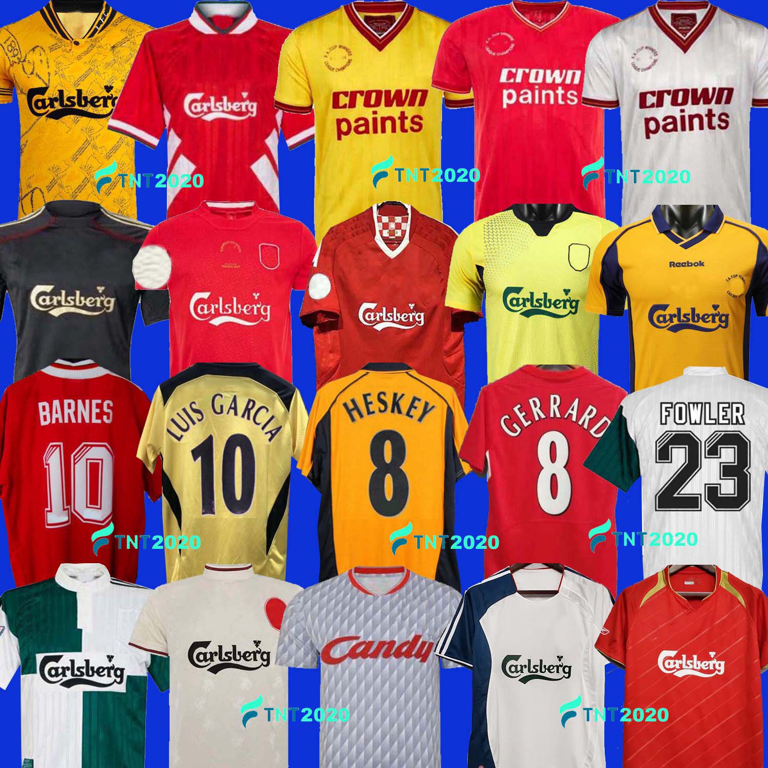 

LVP 1993 1995 04 05 DALGLISH HESKEY Mens Retro Soccer Jerseys 85 86 08 09 2010 FOWLER GERRARD TORRES KUYT Home Away 3rd Football Shirt rétro Suarez McManaman Uniforms, 98-99 away