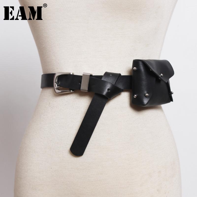 

Waist Bags [EAM] Fashionable Black Belt Small Bag Women's 2021 Fashion Leisure Versatile Pendant 18A6411
