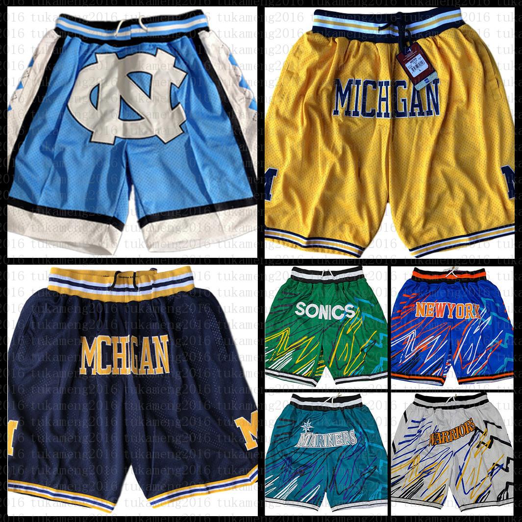

North Carolina State University Basketball Shorts Just DON University of Michigan Los Angeles LA Clippers Brooklyn Net, Black;red