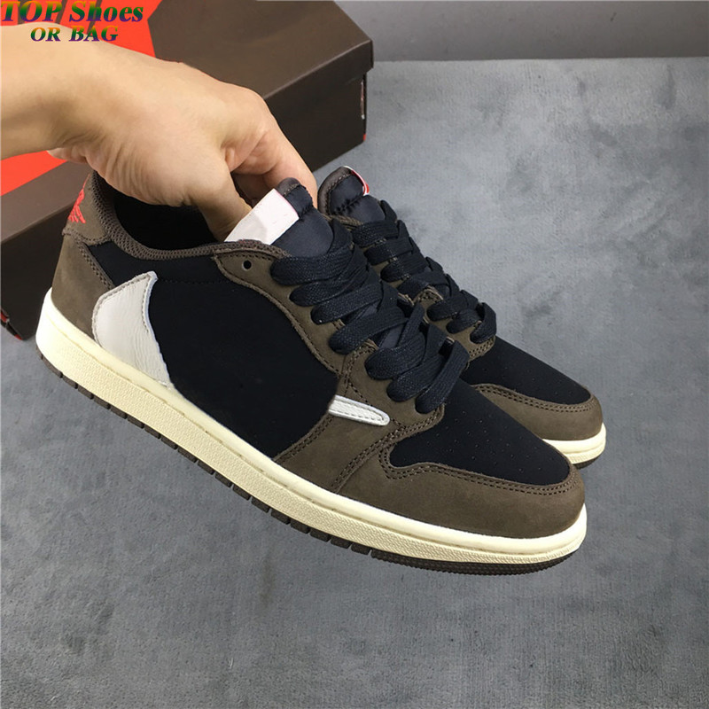 

Jumpman 1s low Basketball Shoes Travis Scotts X Brown Cactus Jack OG TS SP 1 Men Sports Outdoor Sneakers, #1