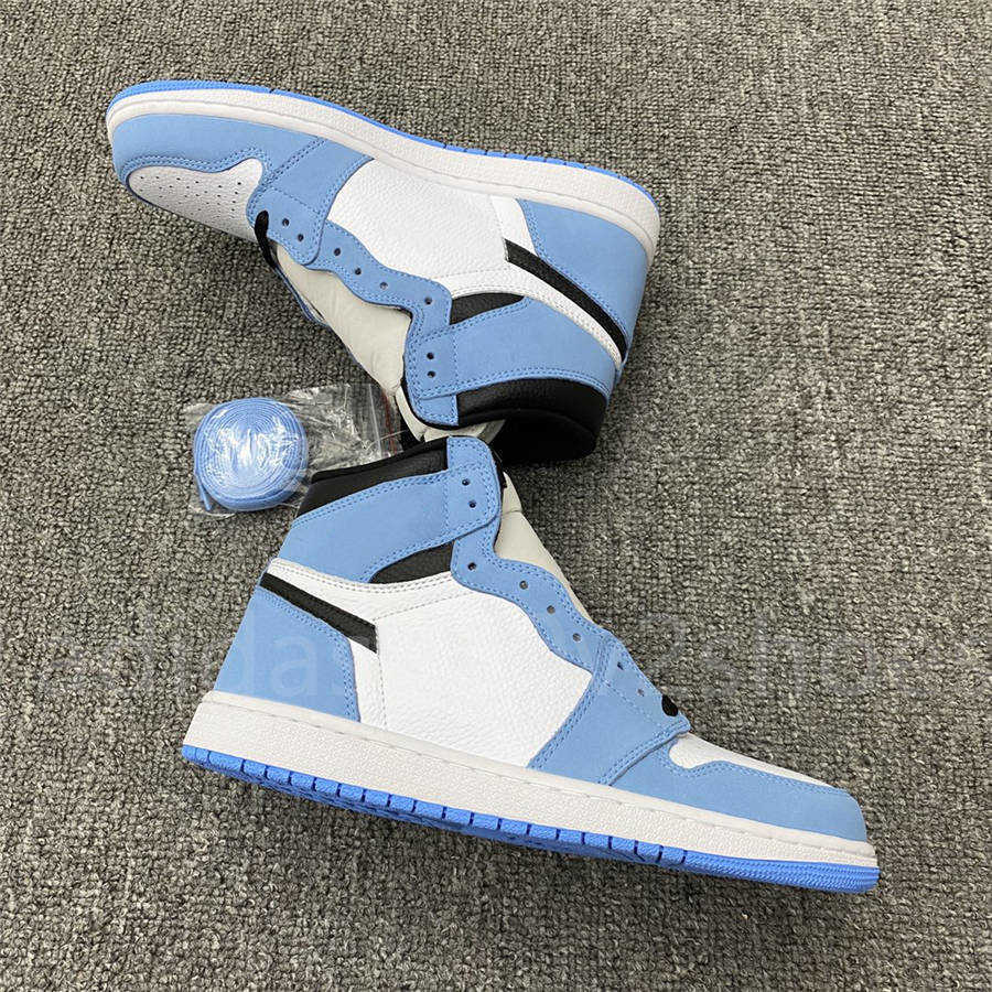

North Carolina University Blue 1 High OG Jumpman 1S Men Women Basketball Shoes Sports Fashion Sneaker Designer Trainers