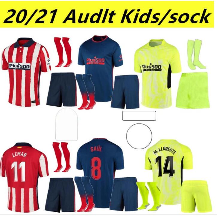

21/22 JOÃO FÃLIX Atletico Soccer Jerseys de Madrid Fans Player version Adult+Kids Kits+Socks Suarez CORREA KOKE football jersey, Black;yellow