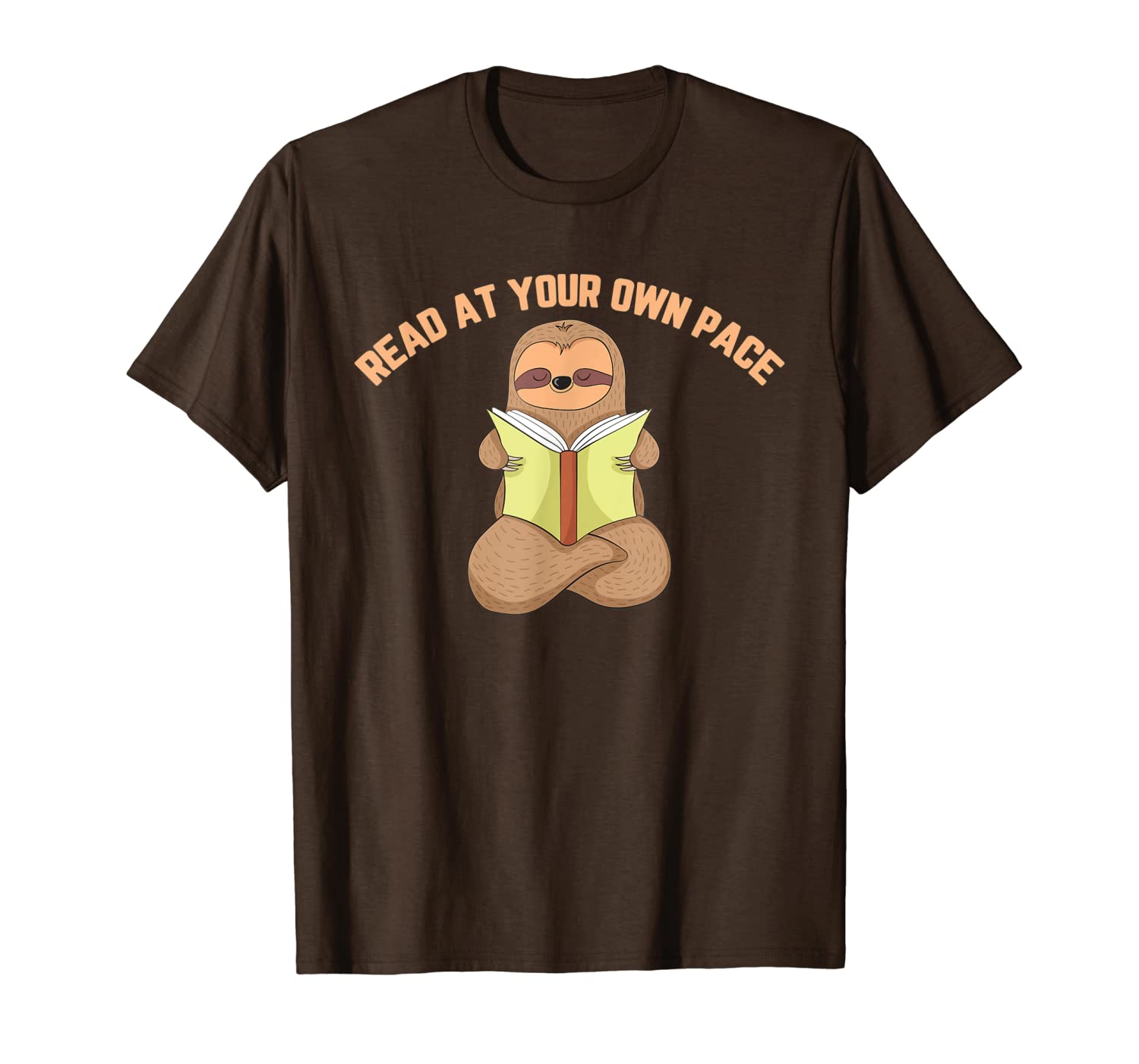

sloth read at your own pace reading gift t-shirt, White;black