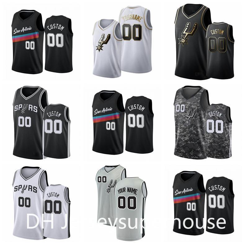 

MenSanAntonioSpurs DeMar DeRozan LaMarcus Aldridge Rudy Gay Dejounte Murray Any player customizes a basketball Jerseys, Black;red