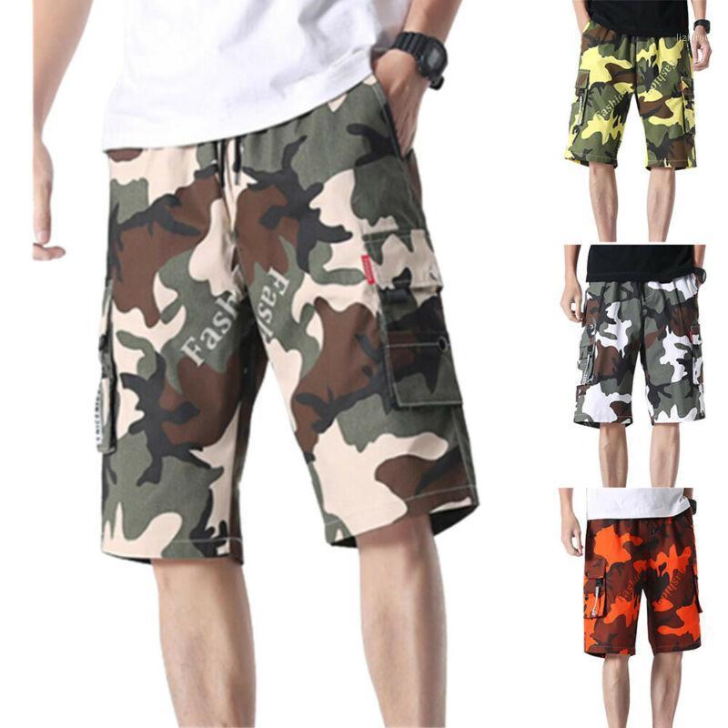

Men's Shorts Board Summer Camouflage Beach Mens Elastic Waist Straight Men Gym Streetwear Print Clothing, Red