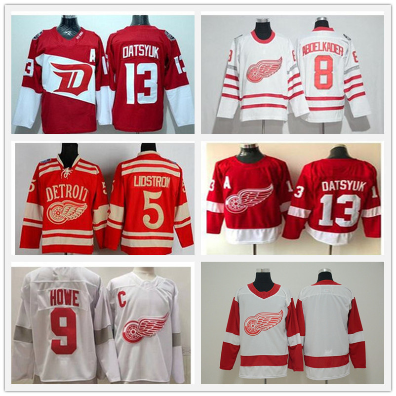 

Reverse Retro Detroit Red Wings Jersey Hockey Dylan Larkin Pavel Datsyuk Steve Yzerman Sergei Fedorov Bertuzzi Anthony Mantha Gordie Howe, Black;red