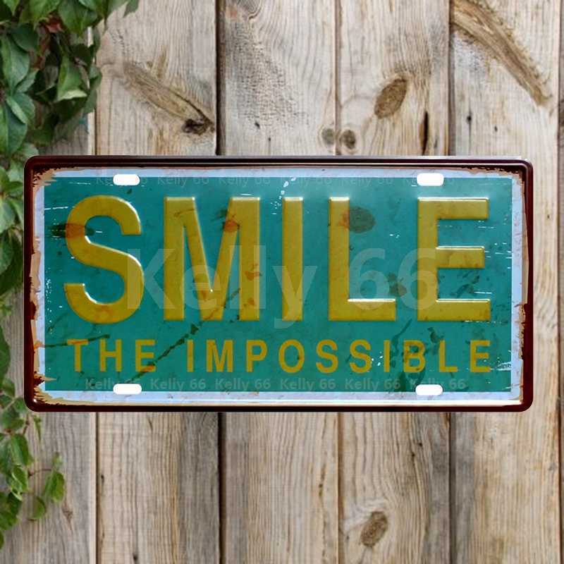

Welcome Smile Happy I Love Money Metal Sign Tin Poster Home Decor Bar Wall Art Painting 15*30 CM Size CP-7