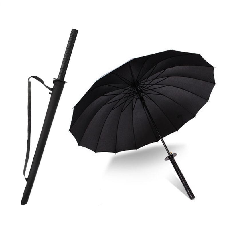 

Umbrellas Brand Men Long Handle Japanese Samurai Umbrella Stylish Black Ninja Sword Katana Large Windproof YS01, 8k