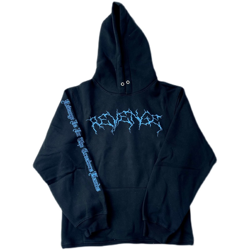 

Mens Designer Hoodies REVENGE HOODIE BLUE LIGHTNING Palm High Street Fashion Hooded Black Sweatshirt