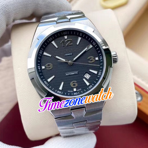 

41mm Overseas Watches 47040 47040/B01A-9093 Black Dial Automatic Mens Watch Date Stainless Steel Bracelet TWVC Timezonewatch E129., Waterproof service