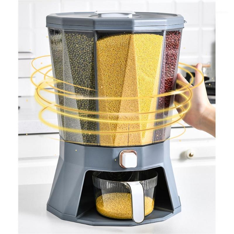 

Storage Bottles & Jars Multifunction 360 Rotatable Kitchen Food Grain Container Rice Dispenser Box