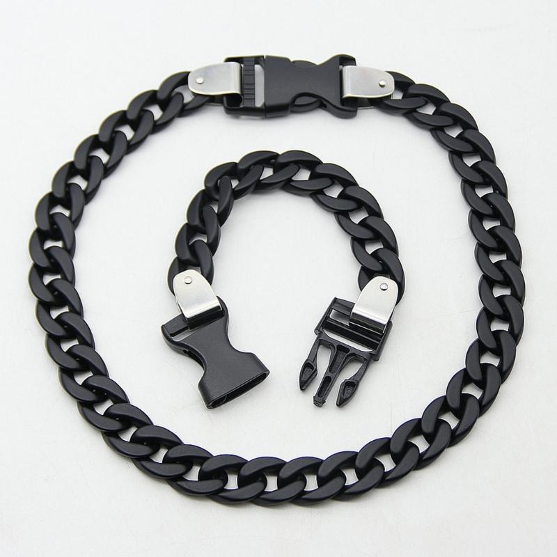 

Earrings & Necklace N0HE 2Pcs Acrylic Chain Buckle Bracelet Rock Punk Transparent Chokers, As pic