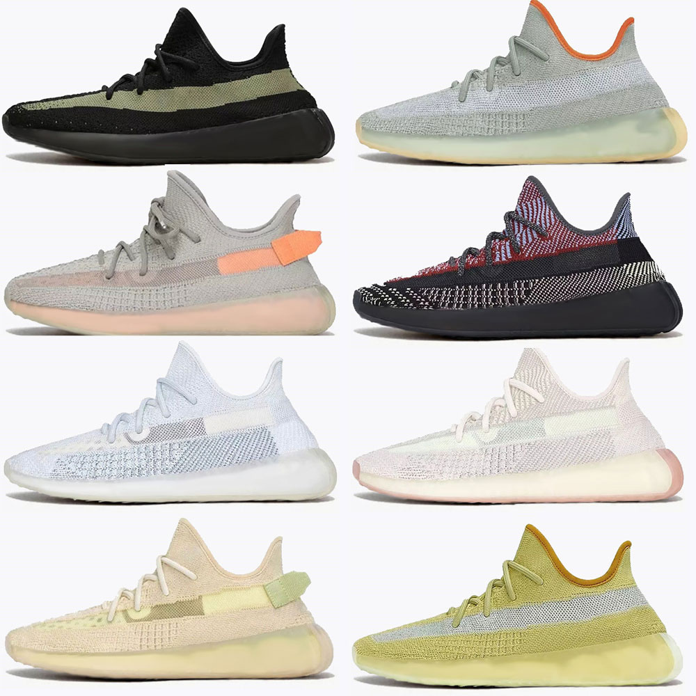 

2021 wave runner kanye v2 running shoes yecher ash stone clay earth desert sage carbon cinder women men west sports sneakers 36-47, Need socks [3pair]
