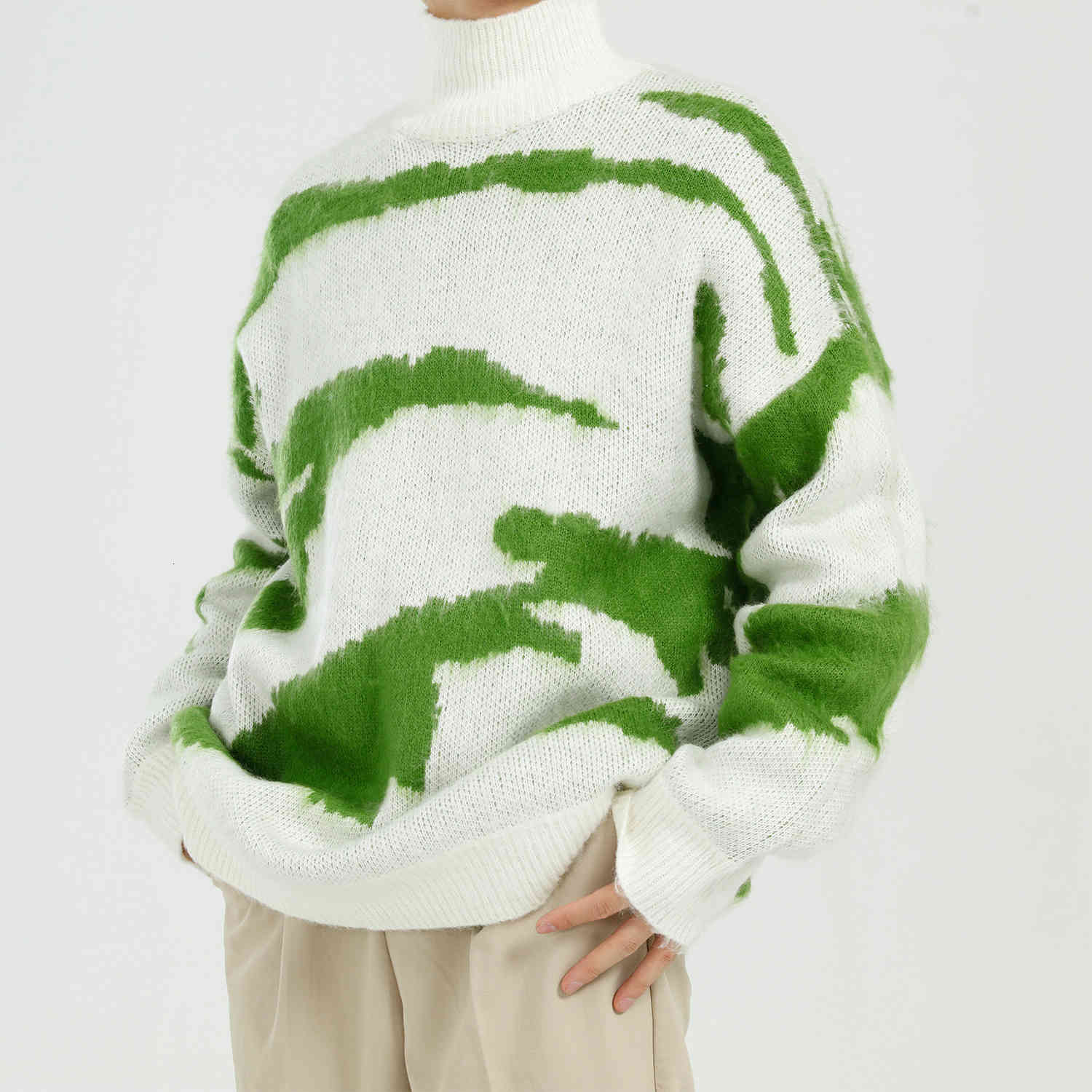 

Men's Sweaters Male sweater, turtleneck casual fashion, couple's jacket, hip hop, tie dye T9WY, 1# shoe box