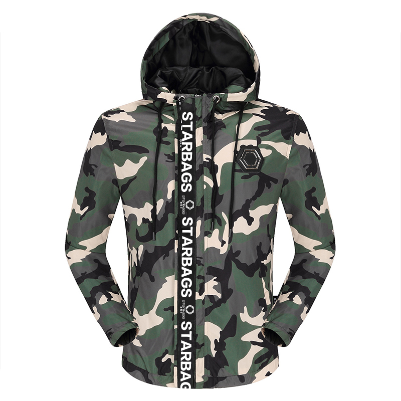 

Men's Jackets Original Italian skull starbags pp jacket with hood winter coat of men camouflage thin punk fitting motorcycle jacket, contrary quality