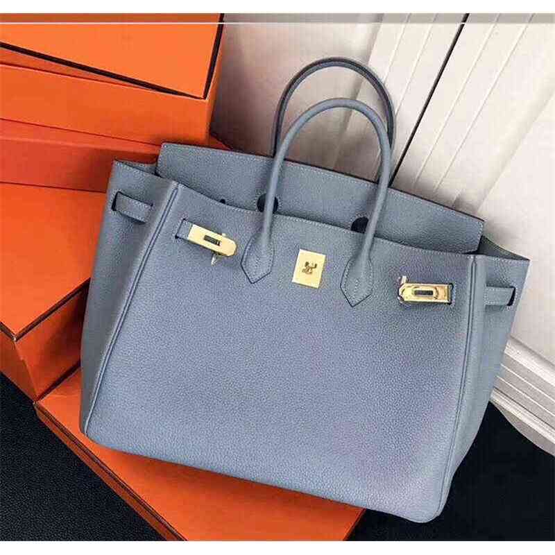 

Luxury Deigner Herme Handbag Cowhide Togo Litchi Pattern Leather Fahion Birkins Commuter Mother Tot Large Capacity Portable Bag BMYB, Windbreaker grey 30