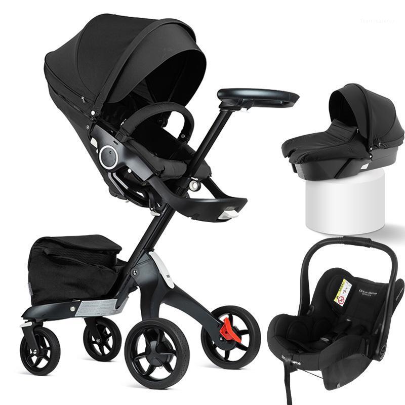 

Strollers# DSLAND Baby Stroller 3 In 1luxury High Land Scape Sitting Pram Buggy Bassinet For Born Carriage Car Walkers1