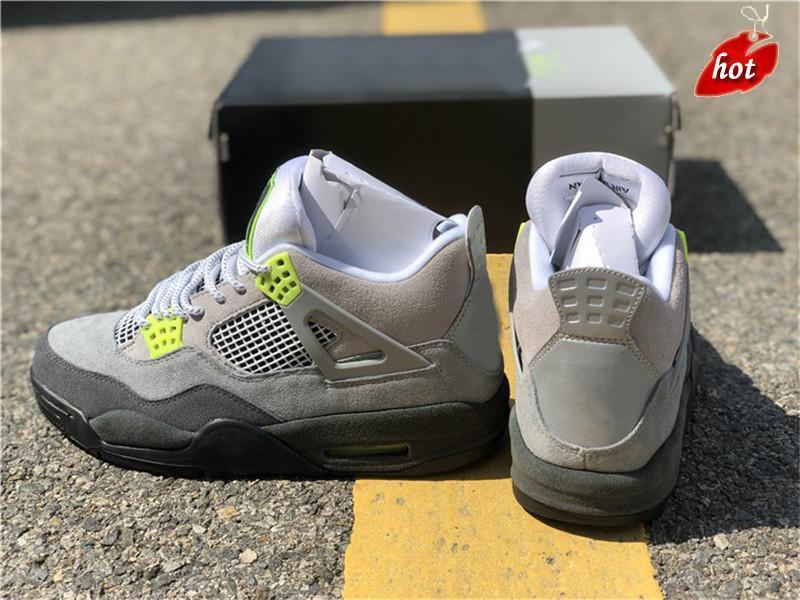

Shoes Air Authentic OG 4 SE Neon Retro Cool Volt Wolf Grey Anthracite Men Footwear Sports Original CT5342-007, Bubble wrap packaging