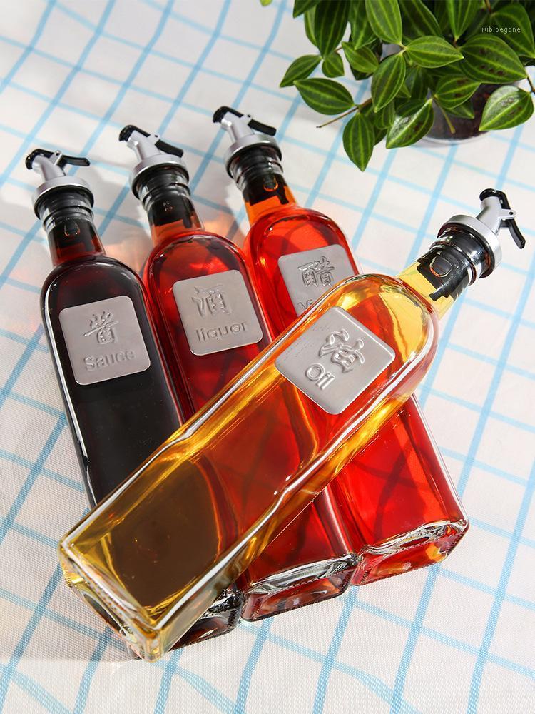

Storage Bottles & Jars Hulu Baby Kitchen Supplies European-style Toasted Flower Glass Oil Bottle Sealed Edible Soy Sauce Vinegar
