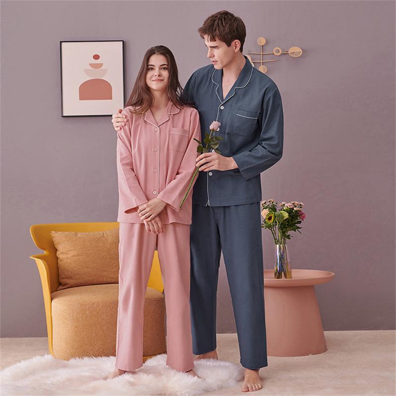 

Men's Sleepwear Products For Autumn And Winter Cotton Women's Pajamas Suits Can Be Woven Sanded Couples', Black;brown