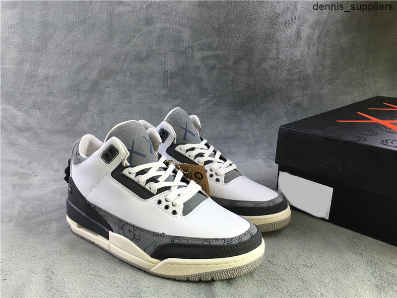 

Shoes Top Quality Jumpman 3 3s shoe KAWS Grey White Mens