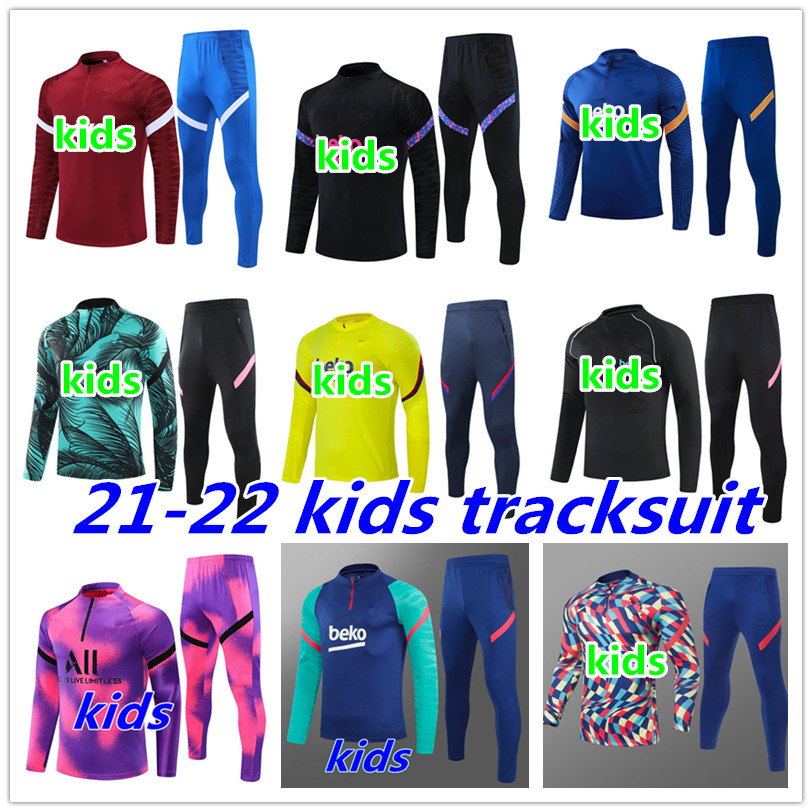 

21 22 kids soccer training suit 2021 2022 enfant maillot de foot Football jacket jogging child tracksuit, Yellow