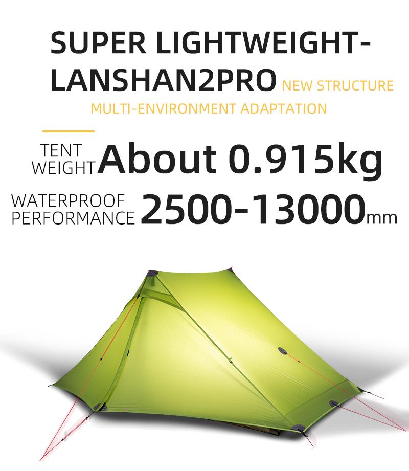 

Tents And Shelters 3F UL GEAR LanShan 2 Pro Person Outdoor Ultralight Camping Tent 3/4 Season Professional 20D Silicon-Coated