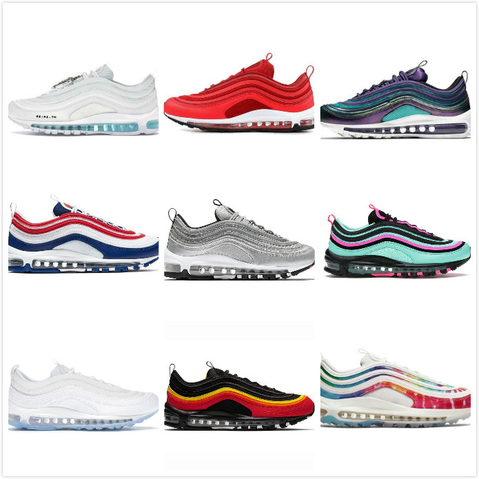 

97OG Running Shoes Magma Orange Men Womens Triple white black Volt Neon Seoul Cushion Breathable Olympic USA South Beach sneakers