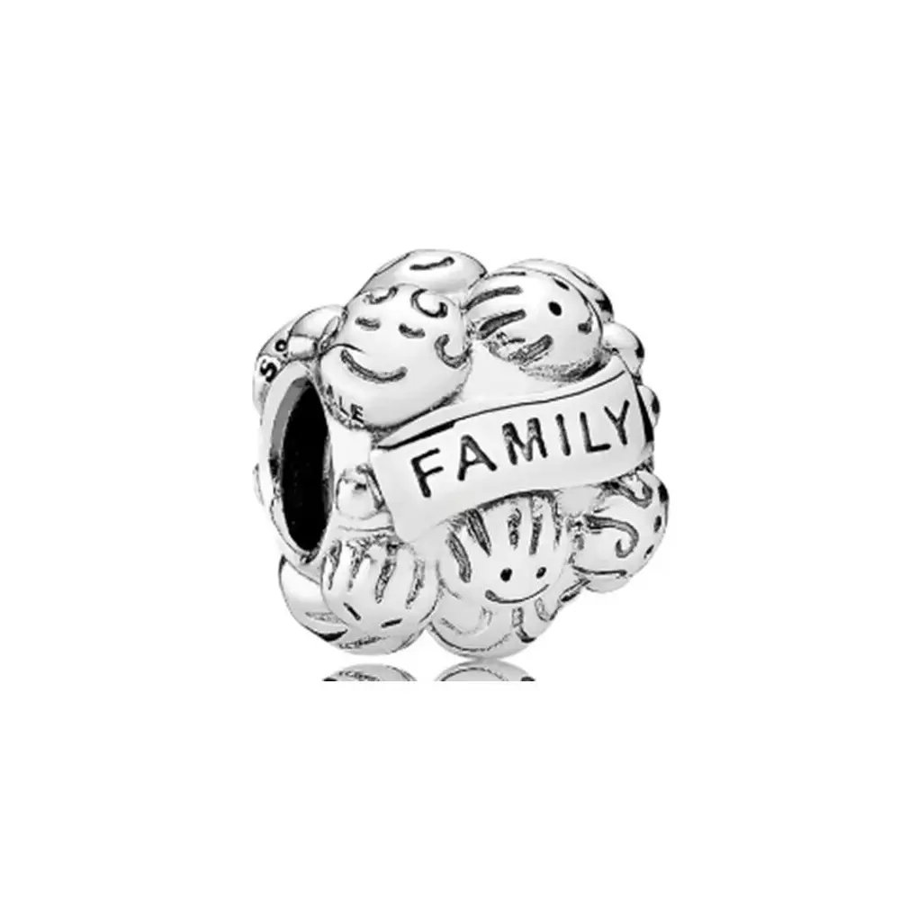 

100% 925 Sterling Silver Family Charms Fit Pandora Original European Charm Bracelet Fashion Women Wedding Engagement Jewelry Accessories