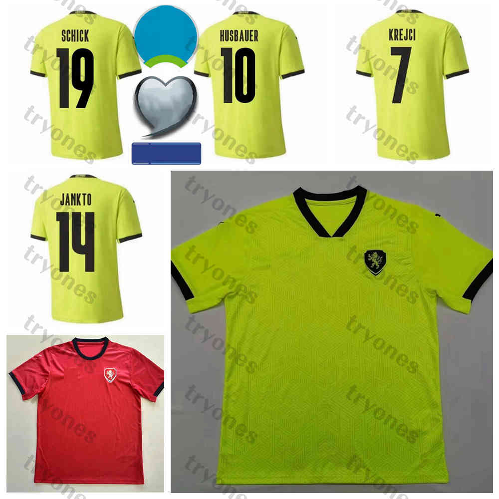 

Mens National Team Soccer Czech Republic Jerseys 8 DARIDA 7 BARAK 2 KADERABEK 3 CELUSTKA 6 KALAS Football Shirt Kits 2021 Euro Cup Mens, Teal with patch