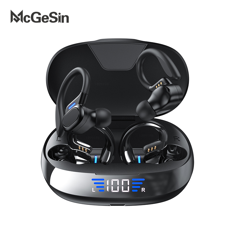 

New Sport Headphones Wireless Bluetooth Earphones Touch Control LED Power Display Earbud Music Headset With 2600mAh Charging Bin