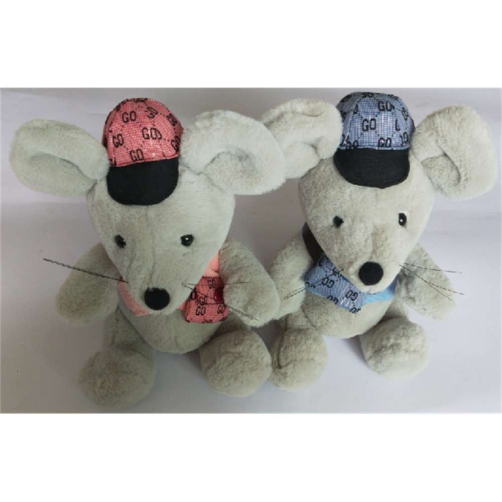 

year mouse backpack Plush Doll big ear Zodiac children's doll sleeping gift, Blue