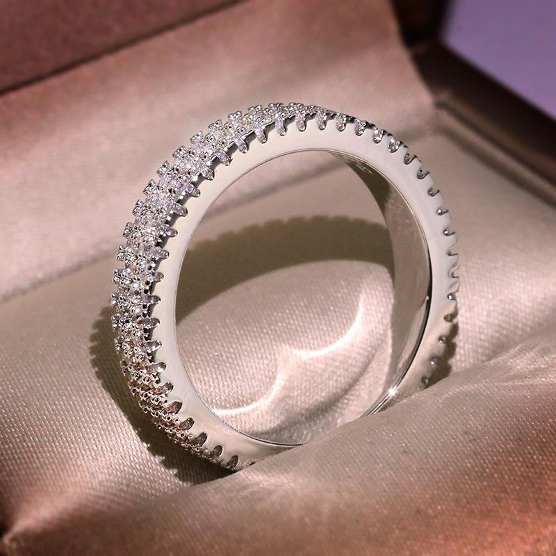 

Cluster Rings S925 Sterling Silver Color FL Diamond Ring For Women Anillos De Bizuteria Wedding Natural Gemstone 925 Jewelry Zirconia, Golden;silver