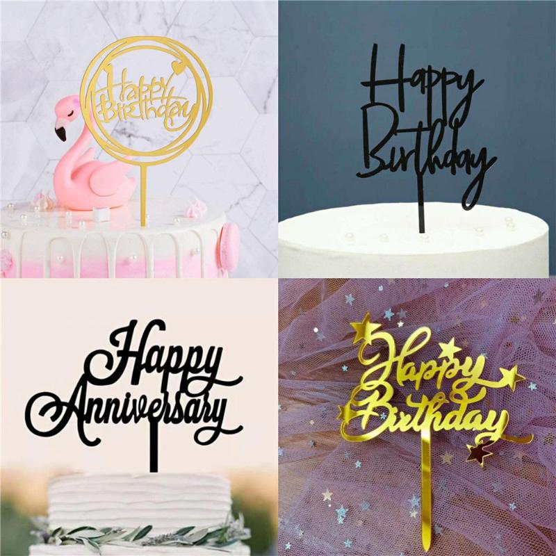 

Other Event & Party Supplies Anniversary Wedding Happy Birthday Ornaments Engagement Acrylic Cake Insert Plug-in Topper Decoration Flag